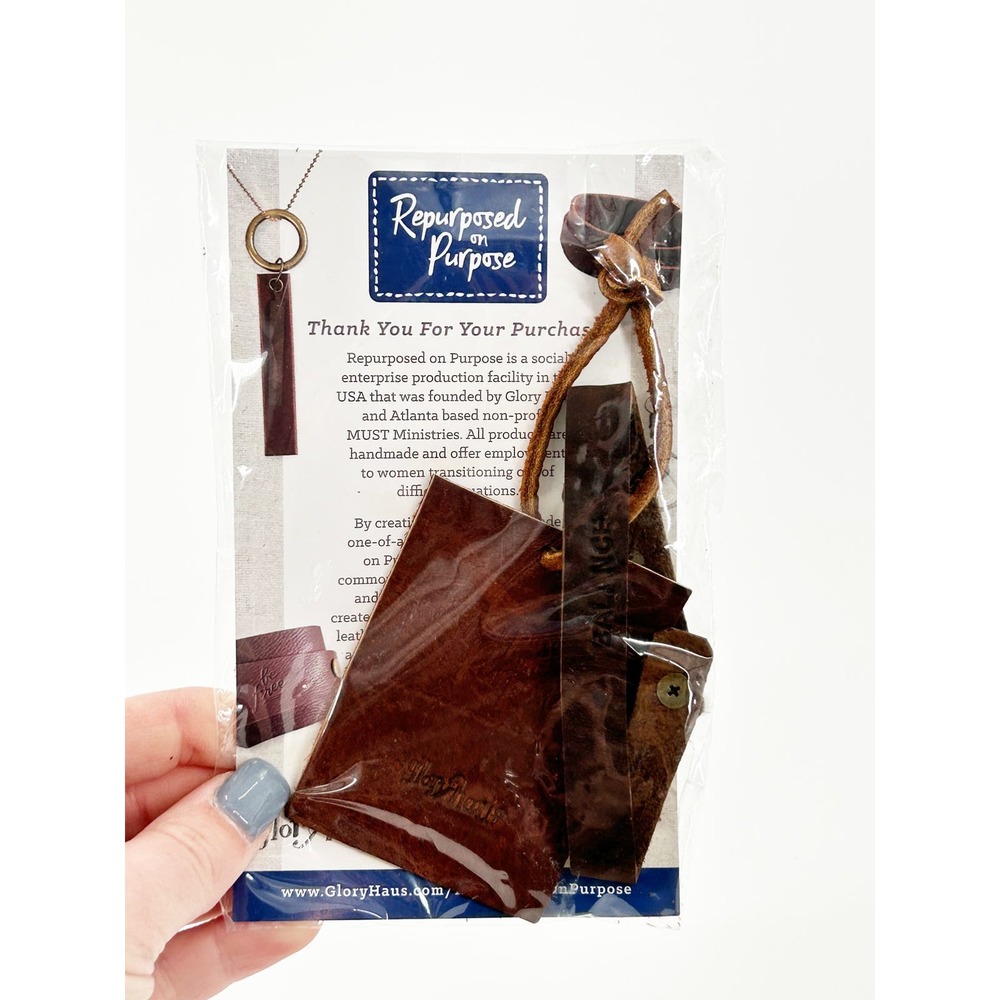 Repurposed On Purpose Glory Haus Leather Bracelet BALANCE New Handmade